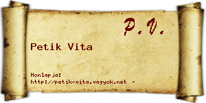Petik Vita névjegykártya